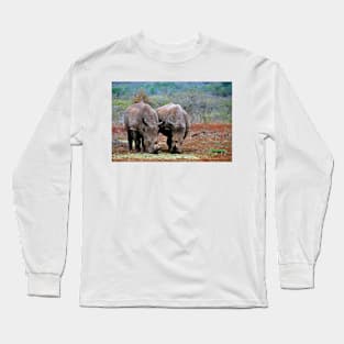 White Rhinoceros Zulu Nyala Game Reserve South Africa Long Sleeve T-Shirt